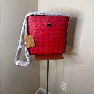 Authentic brand new MCM Red Crossbody Bag with Tan Interior
